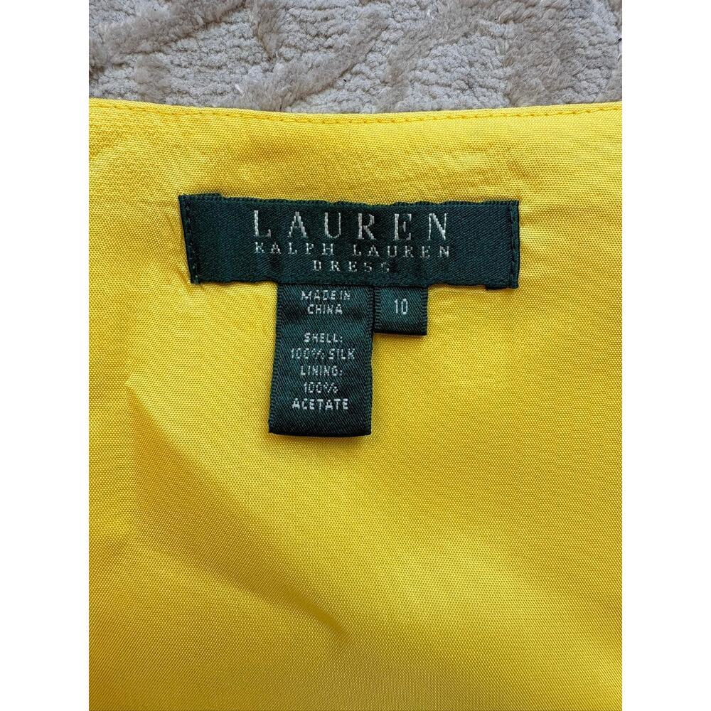 Ralph Lauren Gorgeous 100% Silk Yellow Kentucky Derby Dress Women’s Size 10 - Picture 5 of 9